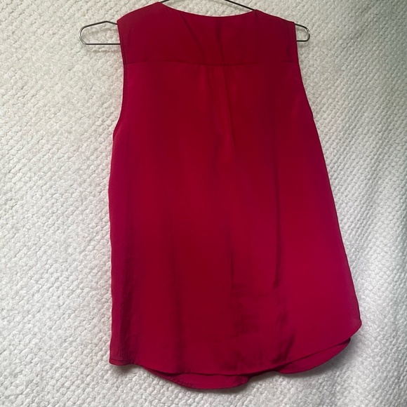 LOFT Blouse Womens Pink Sleeveless Tie Front Chic Feminine Top Loose Fit Small - Picture 6 of 8